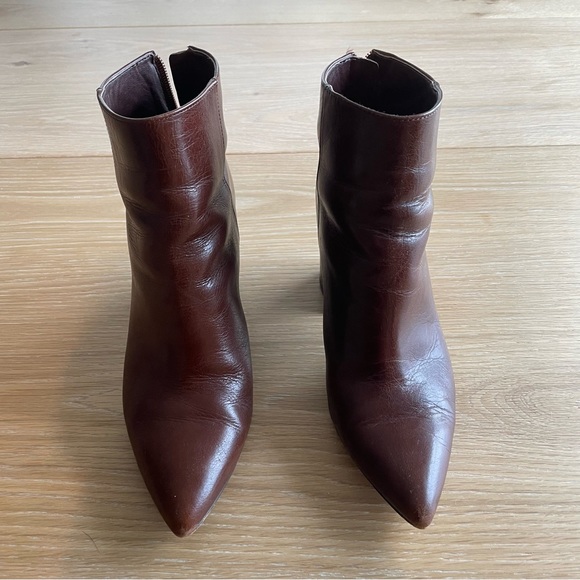 Vince Camuto Brown Leather Ankle Booties - Picture 2 of 6
